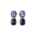 Silver Multicolor Crystal Bracelet Necklace Stud Set view 5