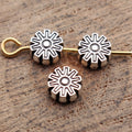 Antique Silver Metal Sunburst Gear Spacer Bead For Jewelry Making view 2