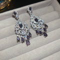 Purple and Green Crystal Chandelier Stud Earrings Fashion Jewelry view 7