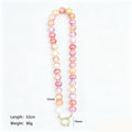 Multicolor Twelve Millimeter Round Bead Necklace With Carabiner Clasp view 6