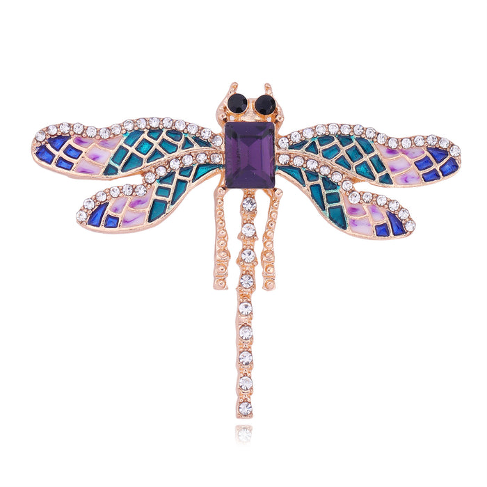 Dragonfly Crystal Two Designs Metal Brooch Pin for Jackets and Lapels