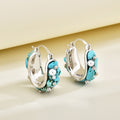 Statement Chunky Beaded And Clear Stone U Hoop Earrings view 6
