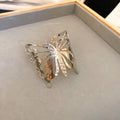Openwork Butterfly Wing Wide Cuff Bracelet In Gold Or Silver Tone view 7