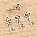 Ornate Small Key Charms in Two Antique Metal Finishes view 2