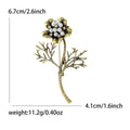 Antique Gold Silver Pearl Branch Flower Plant Brooch view 6