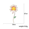 Crystal Daisy Long Stem Brooch in Two Center Colors view 5