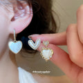 Shell Heart Stud Earrings In Three Coordinated Designs view 2