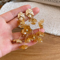 Acrylic Flower Vine Drop Stud Earrings in Eight Colors view 10