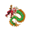 Green Gold Tone Dragon Five Designs Metal Brooch Pin view 1