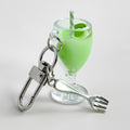 Miniature Fruit Drink Cup Charm Keychain With Mini Fork view 3