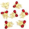 Crystal Ribbon Tassel Metal Jewelry Charms, 16 Colorways view 6