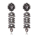 Silver Tone Leaf Tassel Crystal Four Designs Metal Dangle Earrings view 9