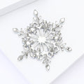 Blue Rhinestone Snowflake Brooch Silver Tone Crystal Pin view 4