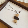 Wood Bead and Woven Pendant Cord Necklaces in Seven Designs view 10