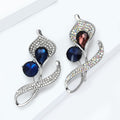 Silver Calla Lily Crystal Brooch Blue Purple Rhinestone Pin view 3