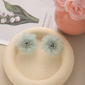 Six Color Translucent Layered Flower Statement Stud Earrings view 9