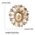 Oval Crystal Radiant Flower Brooch in Five Colorways view 6