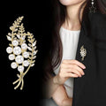 Wheat Pearl Look Metal Brooch Pin for Jackets and Lapels view 4
