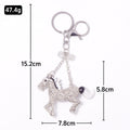 Silver Rhinestone Running Horse Keychain Chain Clasp view 2