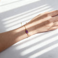 Gold Geometric Purple Dried Flower Bracelets 7 Shapes view 2