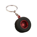 Black Tire-Shaped Keychain With Colored Spoke Rim, 8 Styles view 5