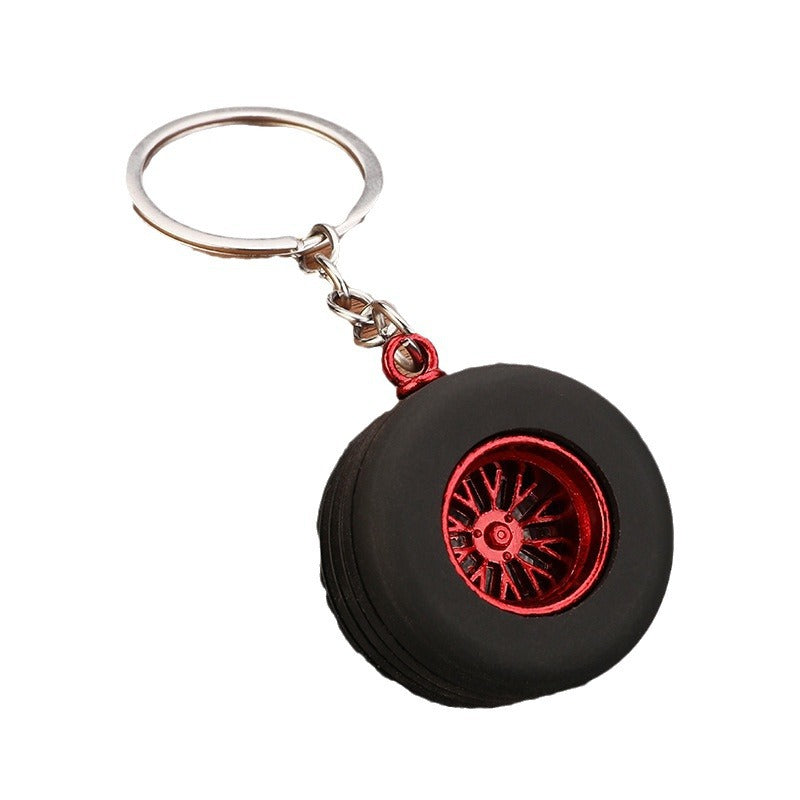 Car Tire Wheel Rim Model Zinc Alloy Keychain Gift Accessory