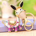 Jeweled Donkey Keychains with Bare Braided Wrist Loop Options view 4