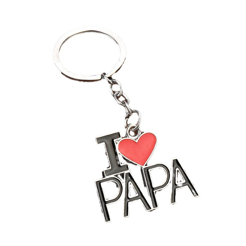 Family Heart Zinc Alloy Keychain Gift for Mom Dad Wife