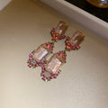 Geometric Faceted Gem Necklace and Drop Earring Pieces view 6