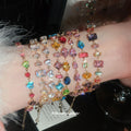 Multicolor Geometric Crystal Chain Bracelets Twelve Styles view 1