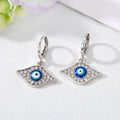 Gold and Silver Tone Crystal Blue Evil Eye Huggie Earrings view 5