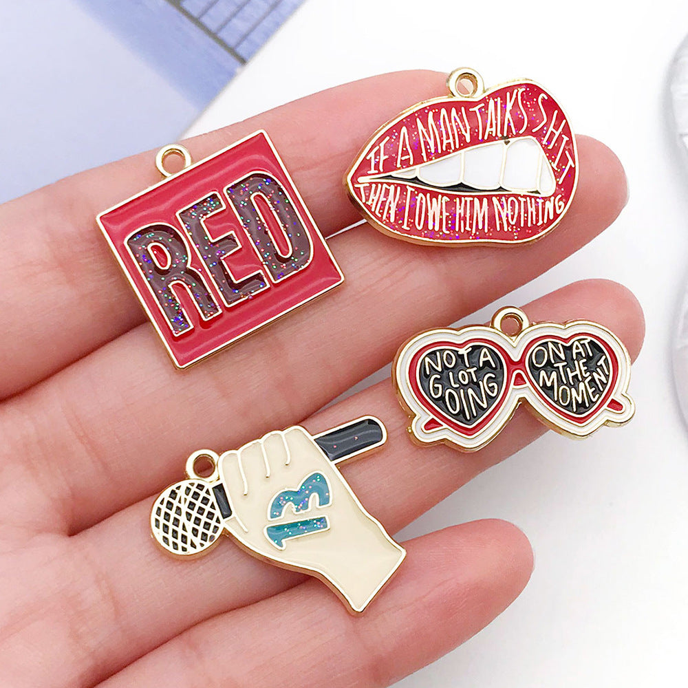 Enamel Zinc Alloy Enamel Charm Pendants Style 6607