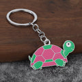 Colorful Turtle Metal Keychain With Split Ring, 12 Color Styles view 4