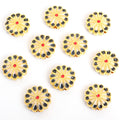 Twelve Petal Enamel Flower Beads in Thirteen Color Patterns view 4
