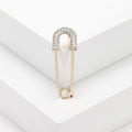 Crystal Head Safety Pin Brooch in Gold or Silver Tone view 3