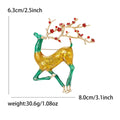 Crystal Deer Brooch In 2 Styles With Polished Metal And Decorative Details view 6