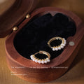 Gold-Tone Pearl Huggie Hoop Earrings Mini Seed Pearls view 1