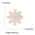 Baguette Crystal Snowflake Brooch in Two Metal Tones view 5