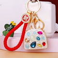 Mixed Bow Pearl Handbag and Jelly Handbag Keychains with Fortune Loops view 11