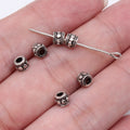 Tiny Barrel Spacer Beads in Five Metal Finishes for Jewelry Making view 3