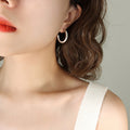 Solid Thick C Shape Hoop Earrings Gold Steel Small Large view 6