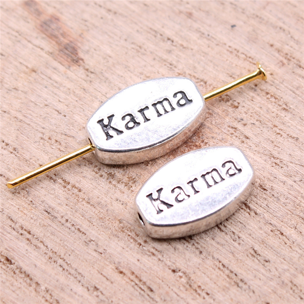 8x13mm 1.6g Antique Silver Zinc Alloy Karma Loose Metal Beads for Bracelet Necklace Jewelry Making