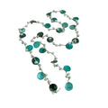 Green Shell and Mixed Bead Long Layered Tassel Necklace view 5
