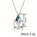 White Gold Marble Look Diamond Pendant Necklace Chain view 4