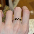 Open Wheat Flower Branch Crystal Rings Gold Silver Four Colors view 4
