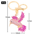 Rhinestone Hummingbird Keychain Gold Tone Flying Bird Charm view 3
