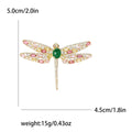 Gold Tone Dragonfly Brooch With Pink or Pale Yellow Wings view 4