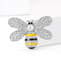 Crystal Wing Bee Brooch With Yellow Black Enamel Stripes view 2