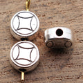 Geometric Coin Pattern Flat Beads in Silver and Gold view 2