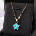 Gold Tone Star Evil Eye Pendant Necklaces in Four Colors view 7